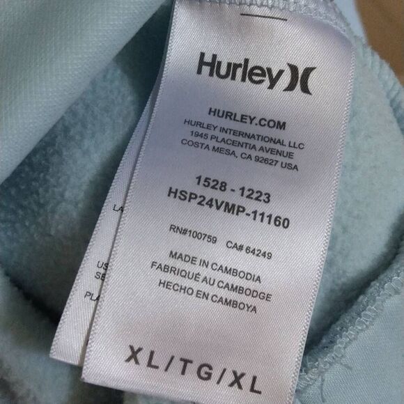 Hurley Sweatshirt XL Lightweight Light Blue - Picture 6 of 7